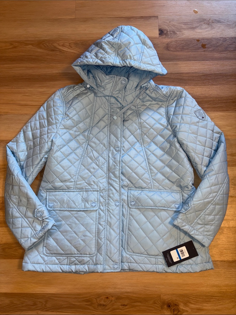 Blue Quilted Puffer Jacket with Hood Tommy Hilfiger